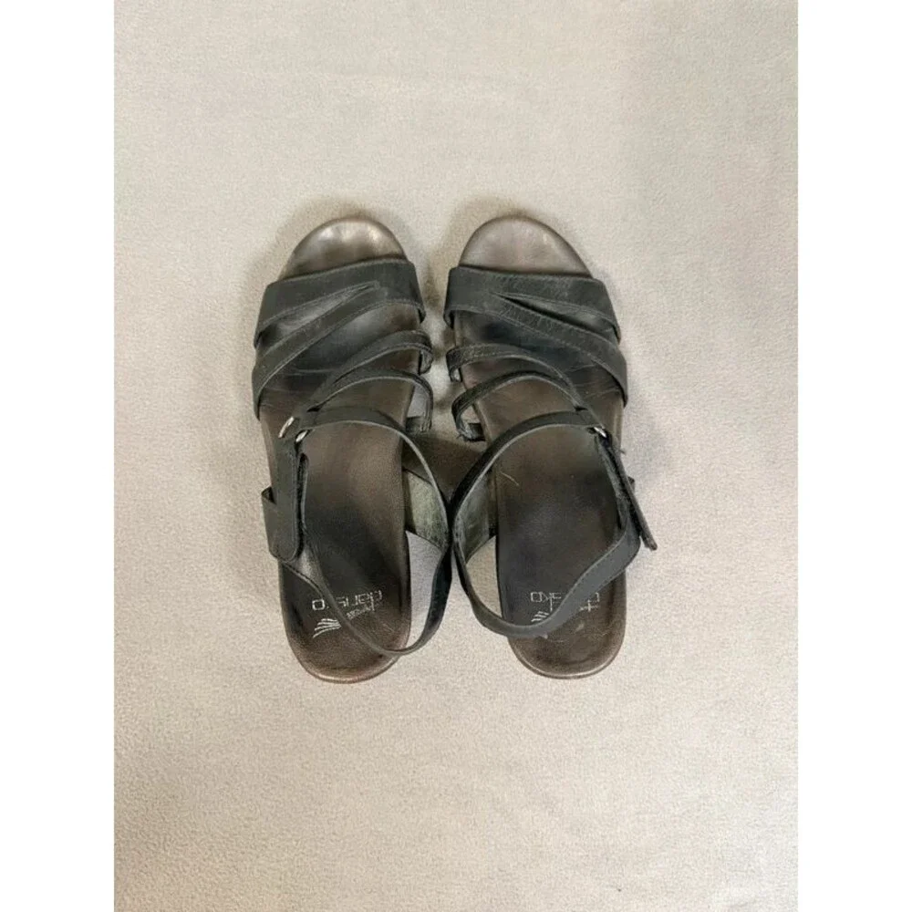 Dansko Women’s Black Leather Strappy Sandals- Size 40